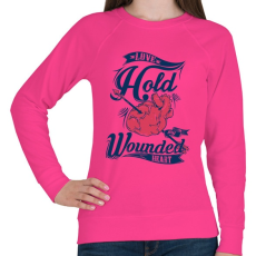 PRINTFASHION Sebesült szív - Női pulóver - Fukszia