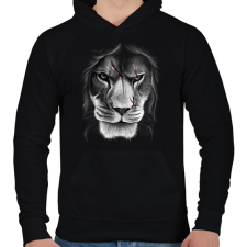 PRINTFASHION Sebhelyes arc - Férfi kapucnis pulóver - Fekete férfi pulóver, kardigán