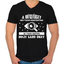 PRINTFASHION Segítek, hogy lásd a hülyéket - Férfi V-nyakú póló - Fekete férfi póló