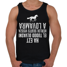 PRINTFASHION Segíts vissza a lovamra - Férfi atléta - Fekete