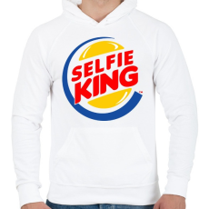PRINTFASHION Selfie king - Férfi kapucnis pulóver - Fehér