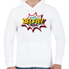 PRINTFASHION Selfie király - Férfi kapucnis pulóver - Fehér férfi pulóver, kardigán