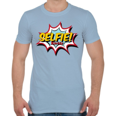 PRINTFASHION Selfie király - Férfi póló - Világoskék