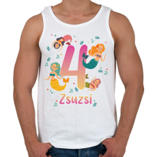 PRINTFASHION Sellős szülinap - névvel, számmal - Férfi atléta - Fehér