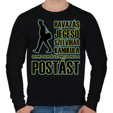 PRINTFASHION Semmi sem állíthatja meg a postást - Férfi pulóver - Fekete férfi pulóver, kardigán