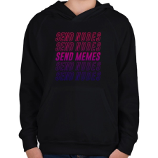 PRINTFASHION Send Memes - Gyerek kapucnis pulóver - Fekete gyerek pulóver, kardigán