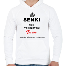 PRINTFASHION senki sem tökéletes - Férfi kapucnis pulóver - Fehér férfi pulóver, kardigán