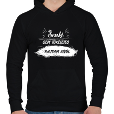 PRINTFASHION Senki sem tökéletes - Férfi kapucnis pulóver - Fekete