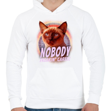 PRINTFASHION Senkit nem érdekel - Férfi kapucnis pulóver - Fehér férfi pulóver, kardigán