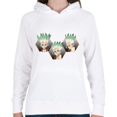 PRINTFASHION Senku Ishigami - Női kapucnis pulóver - Fehér