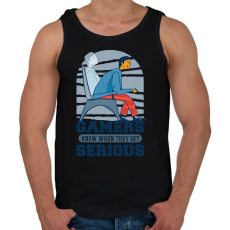 PRINTFASHION Serious Gamers - Férfi atléta - Fekete