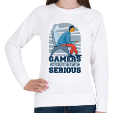 PRINTFASHION Serious Gamers - Női pulóver - Fehér