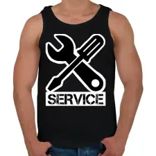 PRINTFASHION Service - Férfi atléta - Fekete atléta, trikó