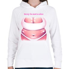 PRINTFASHION Sesy is not a size - Női kapucnis pulóver - Fehér