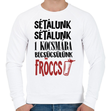 PRINTFASHION Sétálunk sétálunk - Férfi pulóver - Fehér férfi pulóver, kardigán