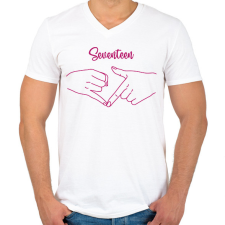 PRINTFASHION Seventeen kezek - Férfi V-nyakú póló - Fehér férfi póló