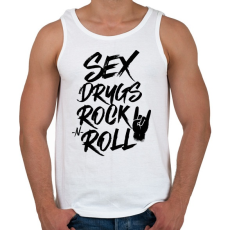 PRINTFASHION Sex, Drugs, Rock 'n Roll - Férfi atléta - Fehér
