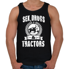 PRINTFASHION sex drugs tractors - Férfi atléta - Fekete atléta, trikó