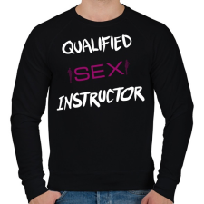 PRINTFASHION SEX INSTRUCTOR - Férfi pulóver - Fekete férfi pulóver, kardigán