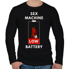 PRINTFASHION sex machine battery - Férfi hosszú ujjú póló - Fekete