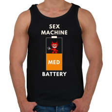PRINTFASHION sex machine batteryMED - Férfi atléta - Fekete