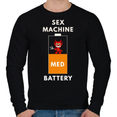 PRINTFASHION sex machine batteryMED - Férfi pulóver - Fekete