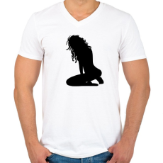 PRINTFASHION sexy woman. - Férfi V-nyakú póló - Fehér