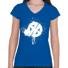 PRINTFASHION sgb1wh.png - Női V-nyakú póló - Királykék