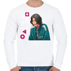 PRINTFASHION Sguid game - nyerd meg az életed 07 - Férfi pulóver - Fehér