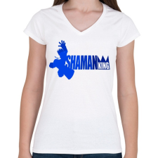 PRINTFASHION Shaman king - Női V-nyakú póló - Fehér női póló