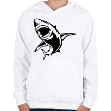 PRINTFASHION SHARK - Gyerek kapucnis pulóver - Fehér gyerek pulóver, kardigán