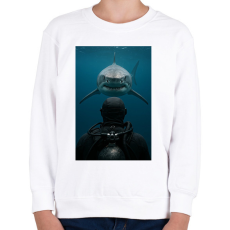 PRINTFASHION Shark - Gyerek pulóver - Fehér