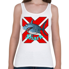 PRINTFASHION shark - Női atléta - Fehér női trikó