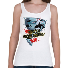 PRINTFASHION Shark tornádó - Női atléta - Fehér női trikó