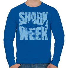 PRINTFASHION Shark Week - Férfi pulóver - Királykék