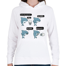 PRINTFASHION SharKAMEHAMEHAA..(A) - Női kapucnis pulóver - Fehér női pulóver, kardigán