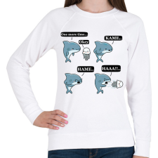 PRINTFASHION SharKAMEHAMEHAA..(B) - Női pulóver - Fehér női pulóver, kardigán