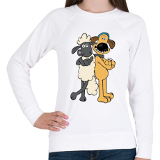 PRINTFASHION Shaun, a bárány - Női pulóver - Fehér