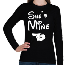 PRINTFASHION She is mine - Női hosszú ujjú póló - Fekete női póló