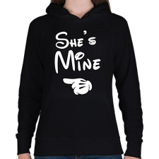 PRINTFASHION She is mine - Női kapucnis pulóver - Fekete női pulóver, kardigán