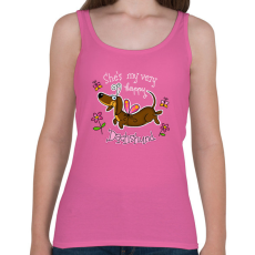 PRINTFASHION She's very happy Dachshund - Női atléta - Rózsaszín