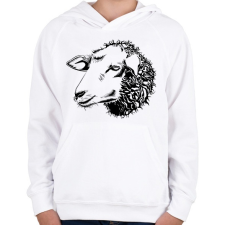PRINTFASHION Sheep drawing - Gyerek kapucnis pulóver - Fehér gyerek pulóver, kardigán