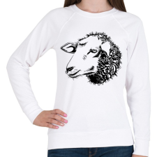 PRINTFASHION Sheep drawing - Női pulóver - Fehér női pulóver, kardigán