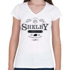 PRINTFASHION Shelby C. ltd - Női V-nyakú póló - Fehér