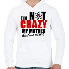 PRINTFASHION Sheldon Crazy - Férfi kapucnis pulóver - Fehér férfi pulóver, kardigán