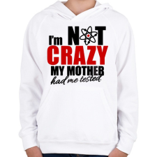 PRINTFASHION Sheldon Crazy - Gyerek kapucnis pulóver - Fehér gyerek pulóver, kardigán