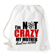 PRINTFASHION Sheldon Crazy - Sportzsák, Tornazsák - Fehér tornazsák