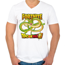 PRINTFASHION Shenron Glider - Fortnite game - Férfi V-nyakú póló - Fehér férfi póló