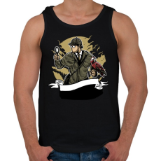 PRINTFASHION Sherlock Holmes - Férfi atléta - Fekete