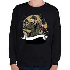 PRINTFASHION Sherlock Holmes - Gyerek pulóver - Fekete